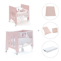 Mini berço 60x80 cm e berço 60x120 cm (7em1) rosa claro · Omni Tre Flamingo
