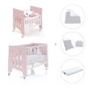 Mini berço 60x80 cm e berço 60x120 cm (7em1) rosa claro · Omni Tre Flamingo
