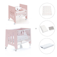 Mini berço 60x80 cm e berço 60x120 cm (7em1) rosa claro · Omni Tre Flamingo