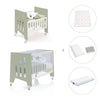 Berceau 60x80 cm et lit bébé 60x120 cm (7en1) vert-olive · Omni Tre Erba