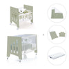Berceau 60x80 cm et lit bébé 60x120 cm (7en1) vert-olive · Omni Tre Erba