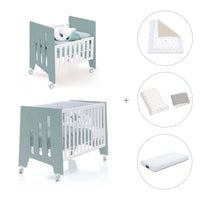 Berceau 60x80 cm et lit bébé 60x120 cm (7en1) vert eucalyptus · Omni Tre Eucalyptus