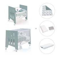 Berceau 60x80 cm et lit bébé 60x120 cm (7en1) vert eucalyptus · Omni Tre Eucalyptus