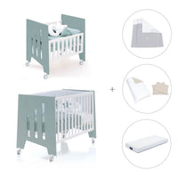 Berceau 60x80 cm et lit bébé 60x120 cm (7en1) vert eucalyptus · Omni Tre Eucalyptus