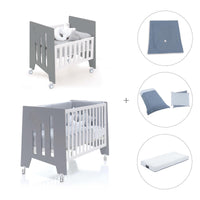 Mini berço 60x80 cm e berço 60x120 cm (7em1) antracite · Omni Tre Antracita