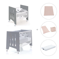 Mini berço 60x80 cm e berço 60x120 cm (7em1) antracite · Omni Tre Antracita