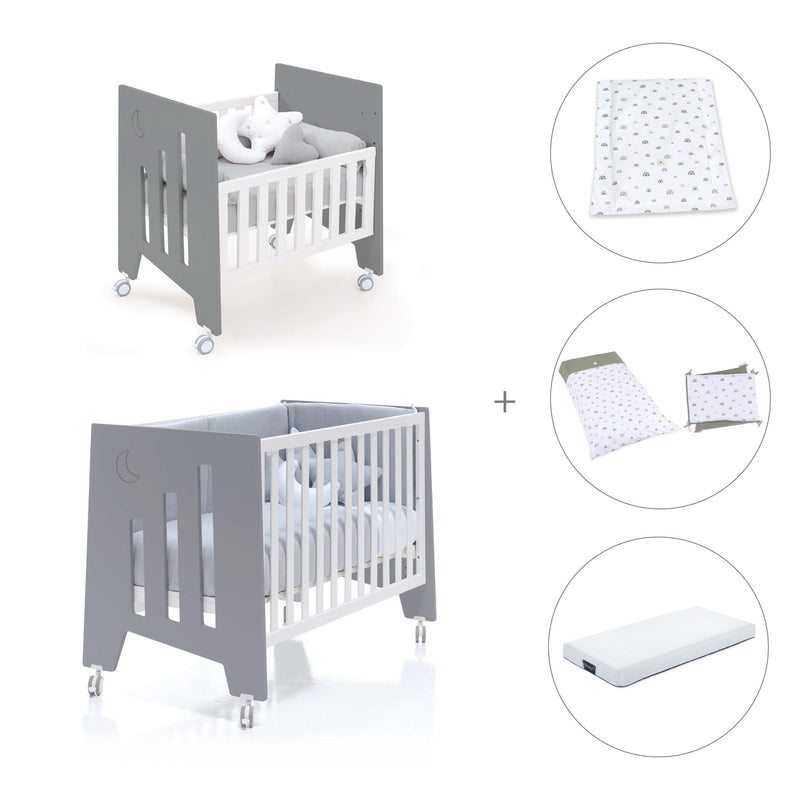 Mini berço 60x80 cm e berço 60x120 cm (7em1) antracite · Omni Tre Antracita