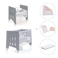 Mini berço 60x80 cm e berço 60x120 cm (7em1) antracite · Omni Tre Antracita