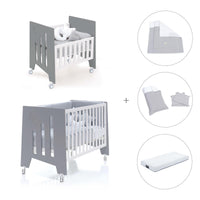 Mini berço 60x80 cm e berço 60x120 cm (7em1) antracite · Omni Tre Antracita