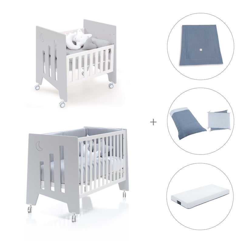 Mini berço 60x80 cm e berço 60x120 cm (7em1) cinzento · Omni Tre Grey