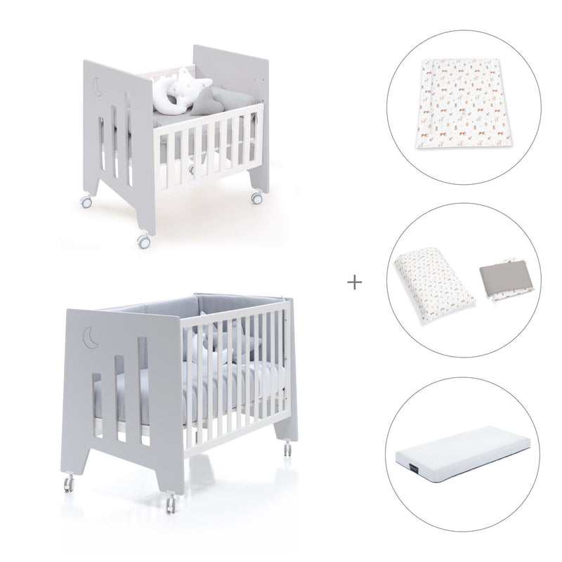 Mini berço 60x80 cm e berço 60x120 cm (7em1) cinzento · Omni Tre Grey