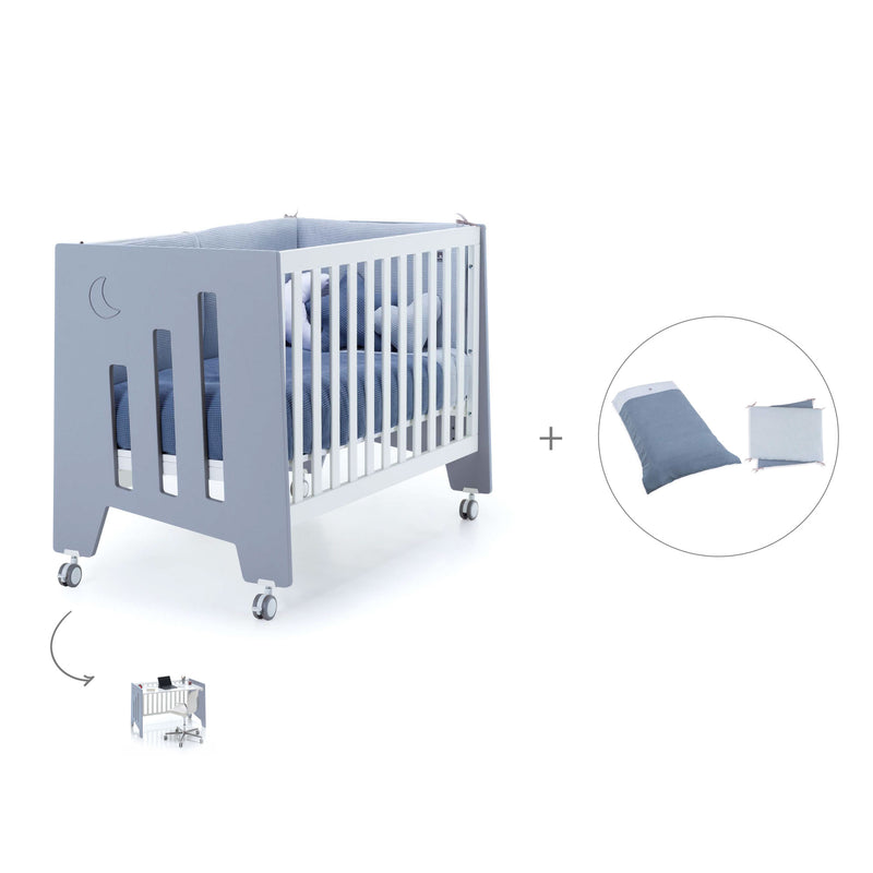 Babybett-Schreibtisch 60x120 cm (2in1) blau · Omni C181-M7741