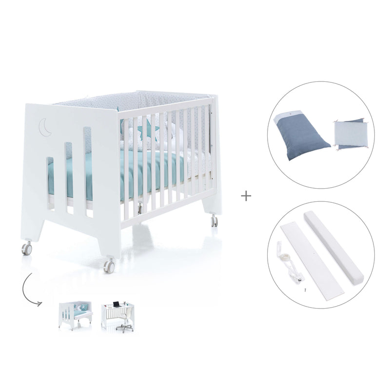 Babybett-Schreibtisch 60x120 cm (2in1) weiß · Omni C181-M7700