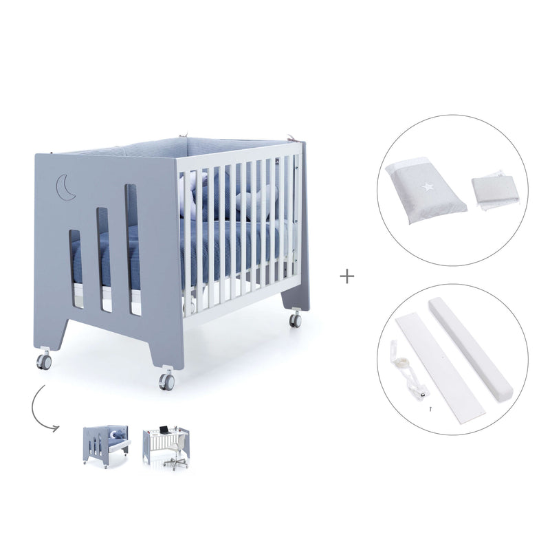 Babybett-Schreibtisch 60x120 cm (2in1) blau · Omni C181-M7741