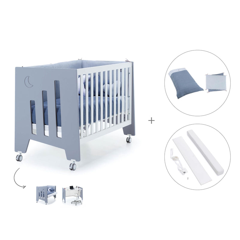 Babybett-Schreibtisch 60x120 cm (2in1) blau · Omni C181-M7741