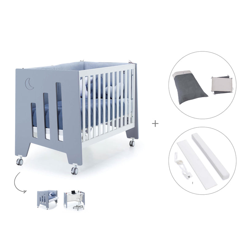 Babybett-Schreibtisch 60x120 cm (2in1) blau · Omni C181-M7741