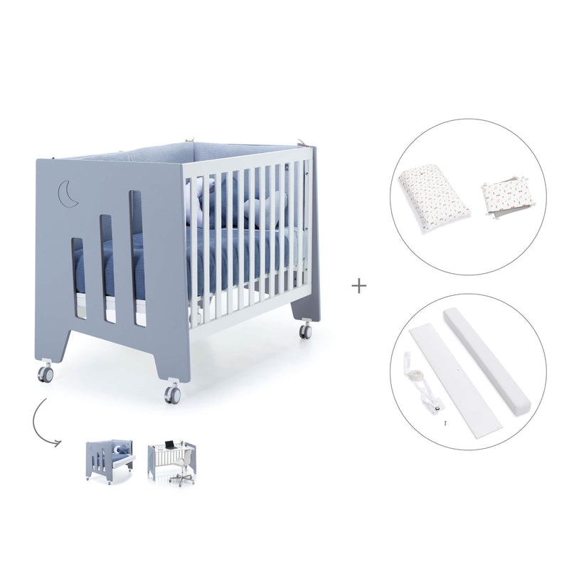 Babybett-Schreibtisch 60x120 cm (2in1) blau · Omni C181-M7741