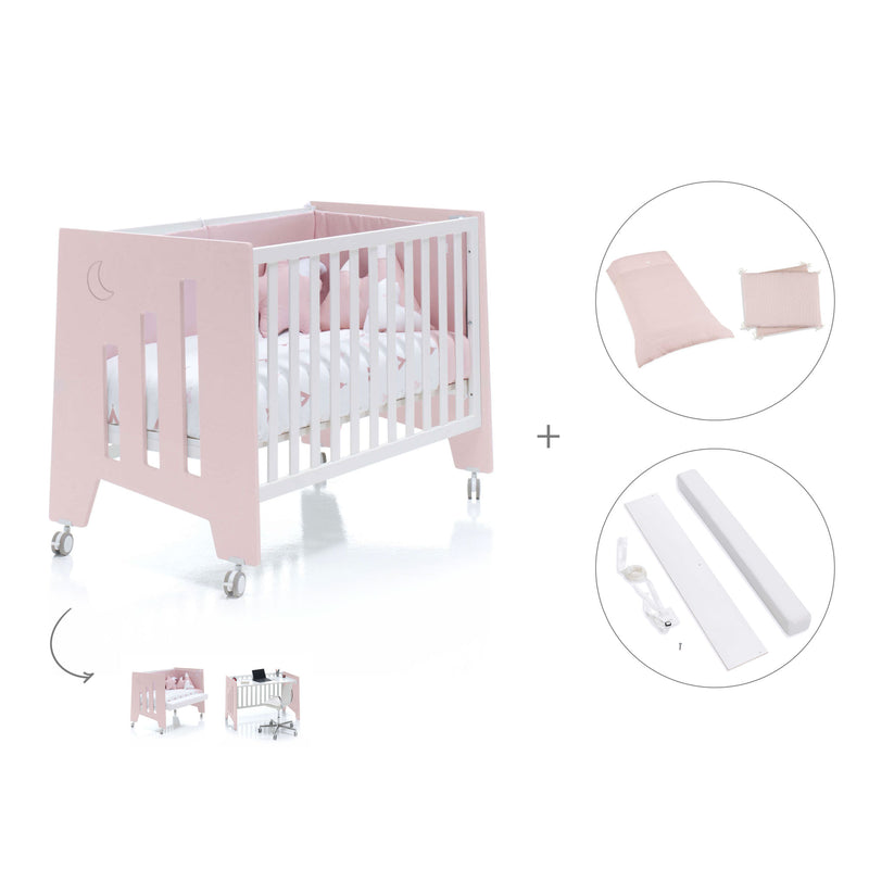 Babybett-Schreibtisch 60x120 cm (2in1) rosa · Omni C181-M7742