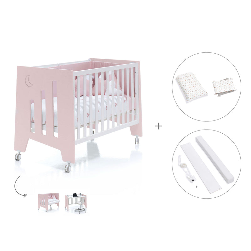 Babybett-Schreibtisch 60x120 cm (2in1) rosa · Omni C181-M7742