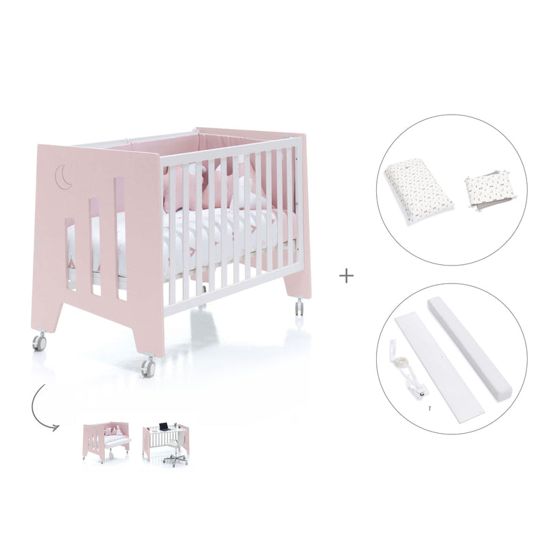 Cot and desk 60x120cm 5 stages Omni Pink · C181-M7742