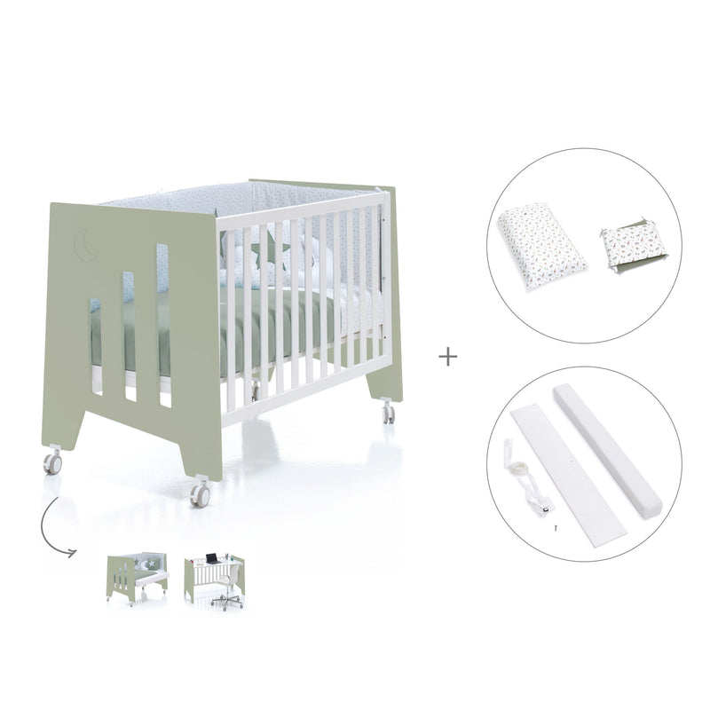 Co-sleeping cot 60x120 cm (5in1) green-olive · Omni C181-M7756