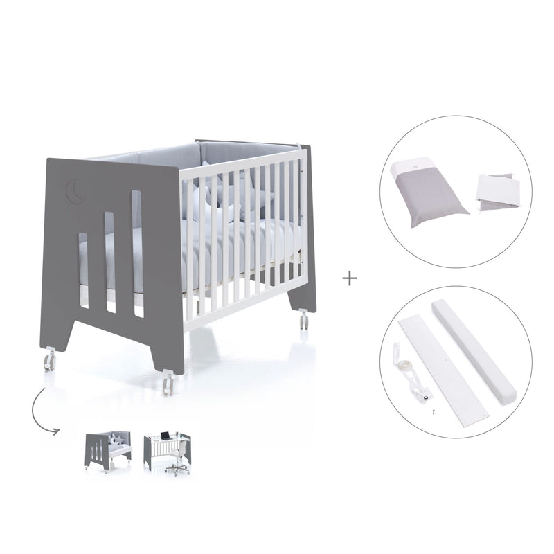 Co-sleeping cot 60x120 cm (5in1) charcoal · Omni C181-M7769