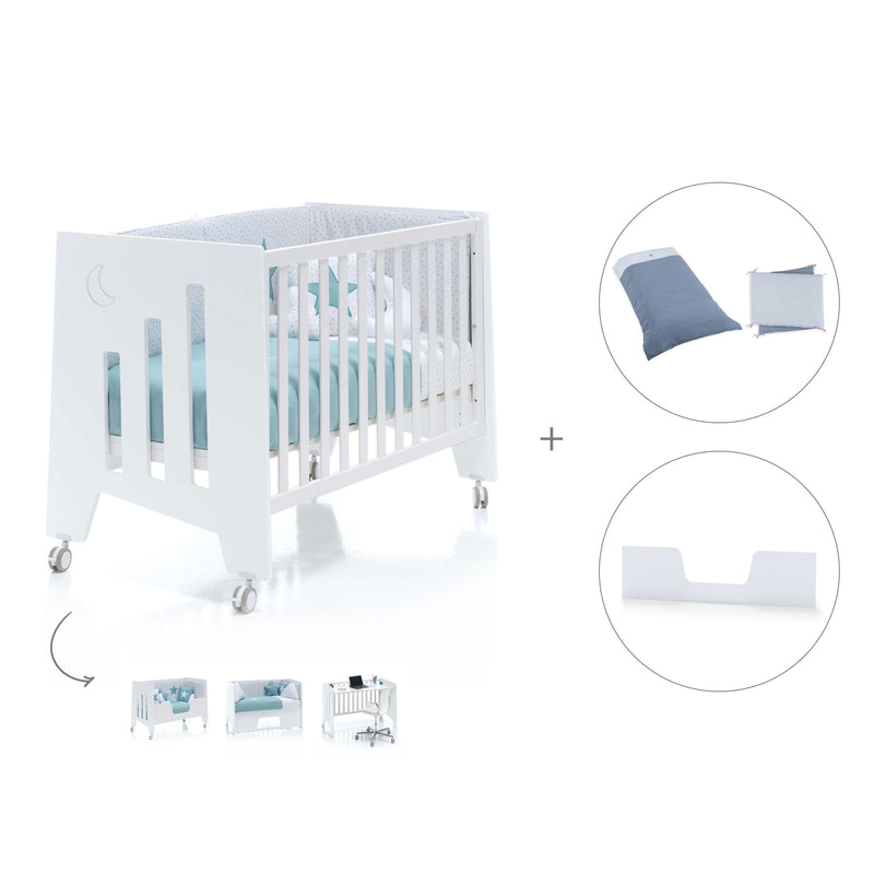 Babybett-Schreibtisch 60x120 cm (2in1) weiß · Omni C181-M7700