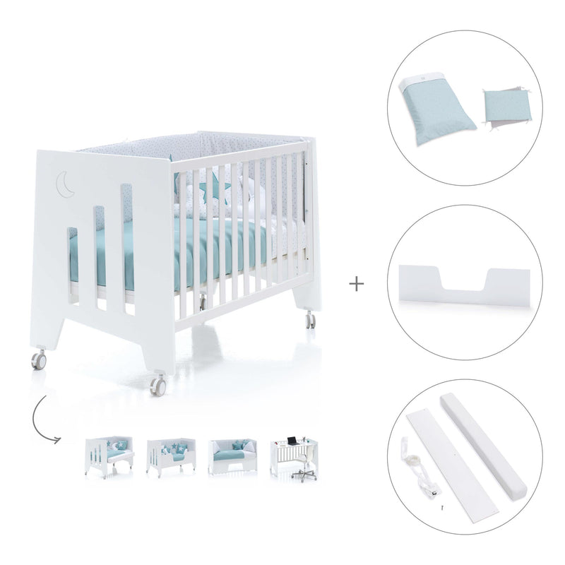 Babybett-Schreibtisch 60x120 cm (2in1) weiß · Omni C181-M7700