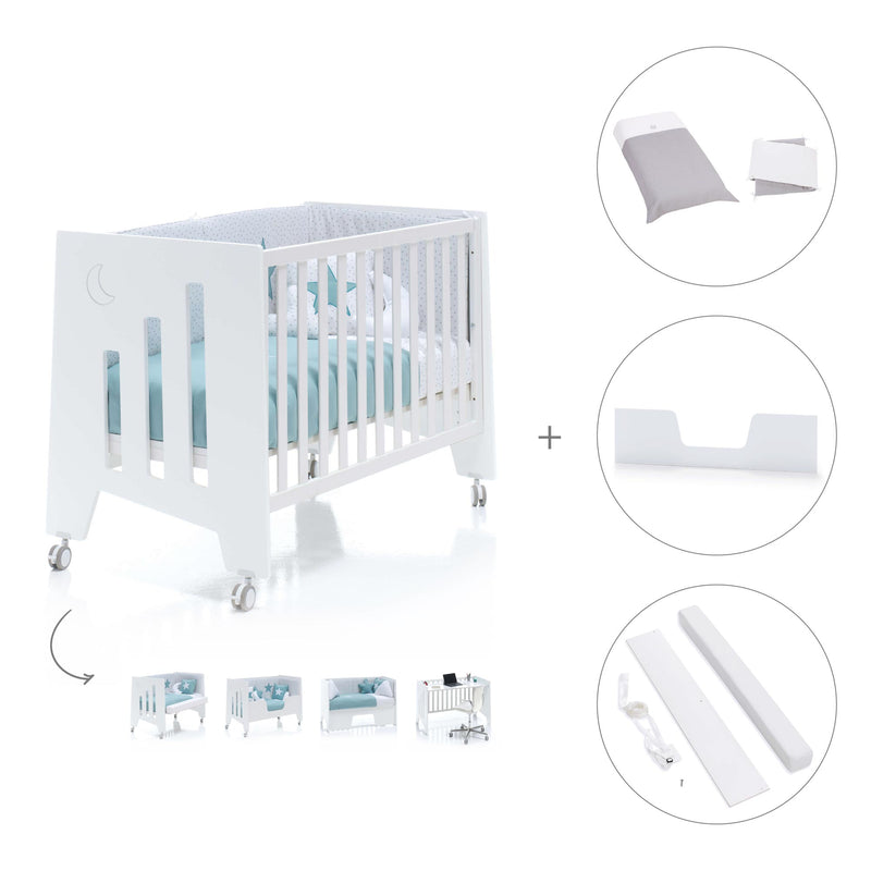 Babybett-Schreibtisch 60x120 cm (2in1) weiß · Omni C181-M7700