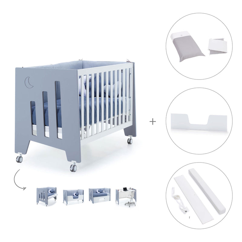 Babybett-Schreibtisch 60x120 cm (2in1) blau · Omni C181-M7741