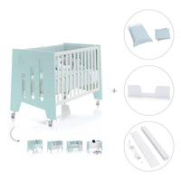 Babybett-Schreibtisch 60x120 cm (2in1) mintgrün · Omni C181-M7755