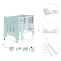 Babybett-Schreibtisch 60x120 cm (2in1) mintgrün · Omni C181-M7755