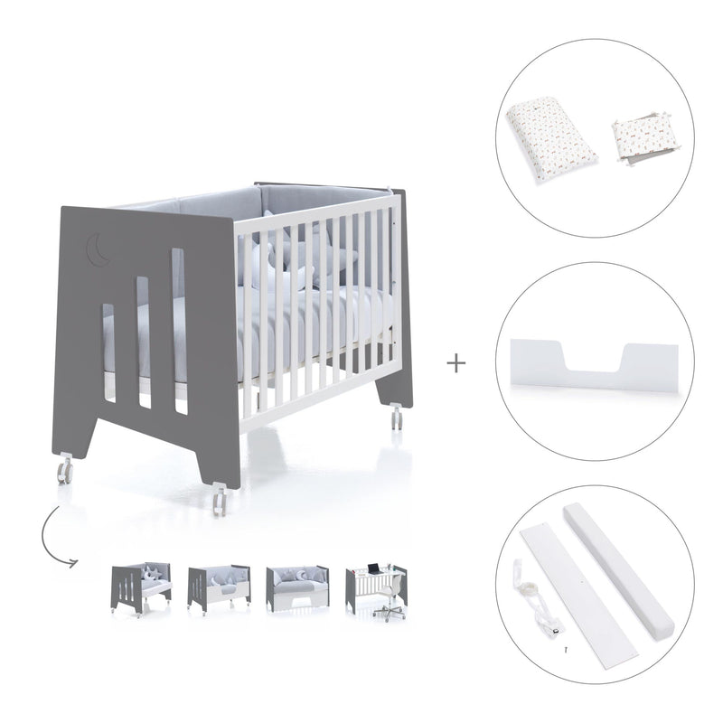 Co-sleeping cot 60x120 cm (5in1) charcoal · Omni C181-M7769