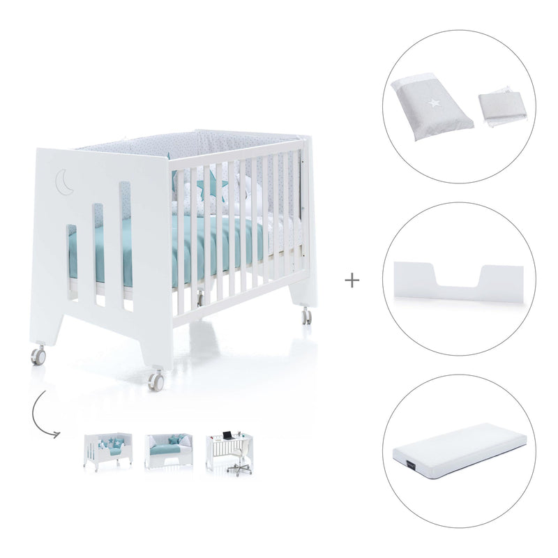 Babybett-Schreibtisch 60x120 cm (2in1) weiß · Omni C181-M7700