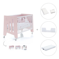 Babybett-Schreibtisch 60x120 cm (2in1) rosa · Omni C181-M7742