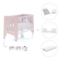 Babybett-Schreibtisch 60x120 cm (2in1) rosa · Omni C181-M7742