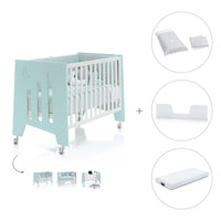 Babybett-Schreibtisch 60x120 cm (2in1) mintgrün · Omni C181-M7755