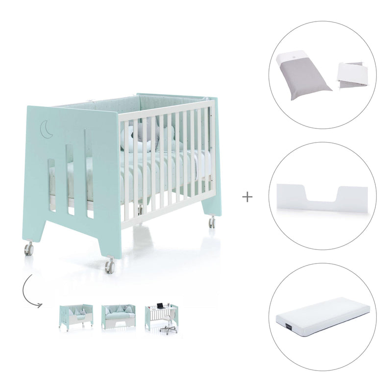 Babybett-Schreibtisch 60x120 cm (2in1) mintgrün · Omni C181-M7755