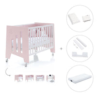 Babybett-Schreibtisch 60x120 cm (2in1) rosa · Omni C181-M7742