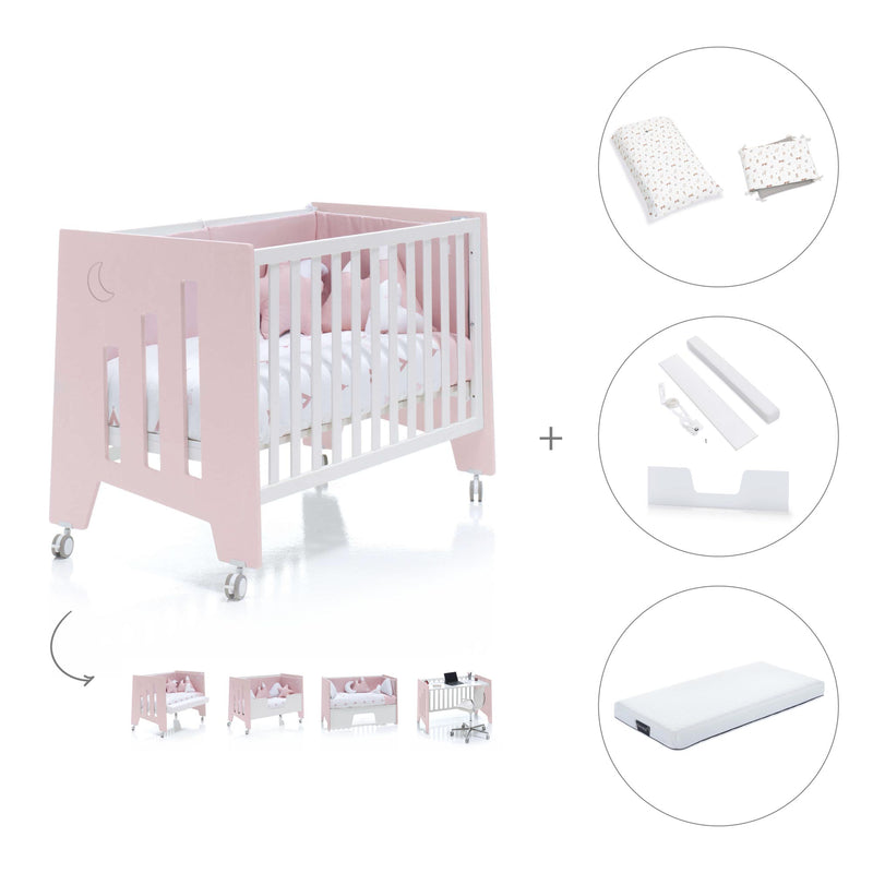 Babybett-Schreibtisch 60x120 cm (2in1) rosa · Omni C181-M7742