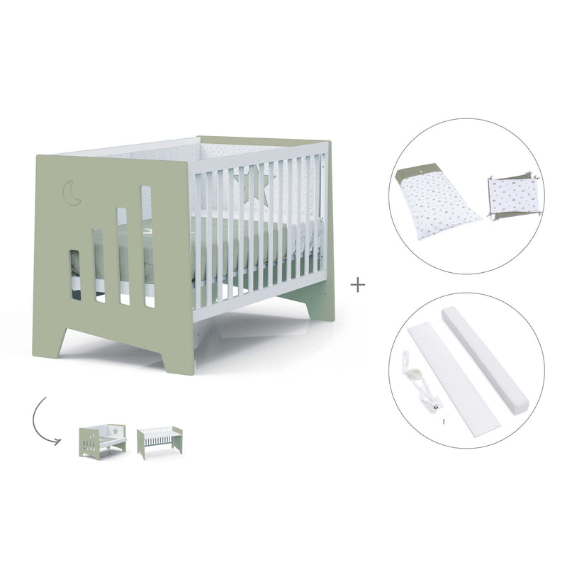 Co-sleeping cot 70x140 cm (6in1) green-olive · Omni XL C191-M7756