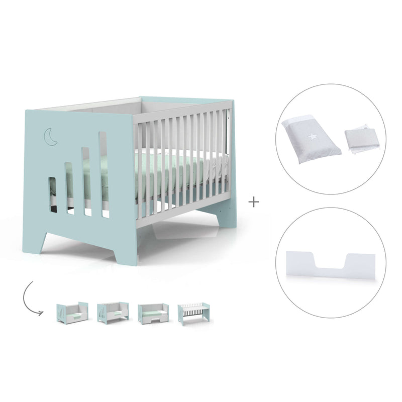 Co-sleeping and Montessori cot (6in1) Omni-XL Mint 70x140 · C191