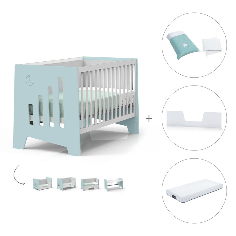 Berço co-sleeping 70x140 cm (6in1) verde-menta · Omni XL C191-M7755