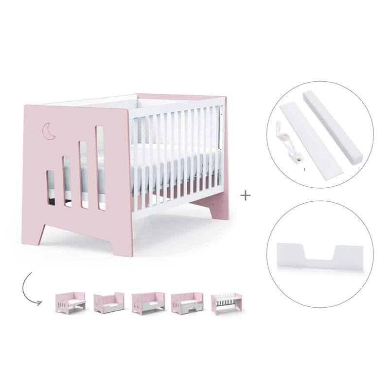 Co-sleeping and Montessori cot (6in1) Omni-XL Pink 70x140 · C191