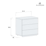 REFURBISHED - Children's side table with 3 drawers glossy white · QM405-2300E