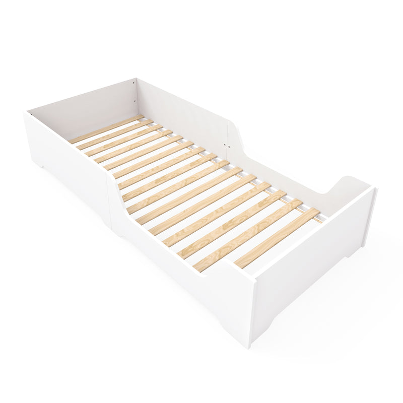 Lit bas Montessori pour enfants de 90x200 cm en blanc · Ilmoon QN200