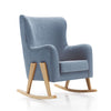 Glam fabric nursing chair with natural legs · Glam