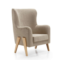 Fauteuil à bascule allaitement avec jambes en bois en tissu · Glam