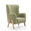 Glam fabric nursing chair with natural legs · Glam