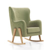 Glam fabric nursing chair with natural legs · Glam